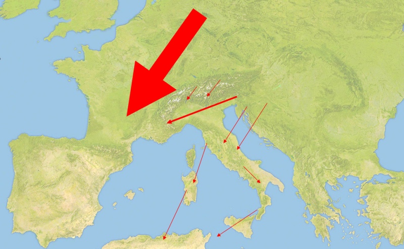 La rotta delle Gru in autunno (fonte: Lipu)